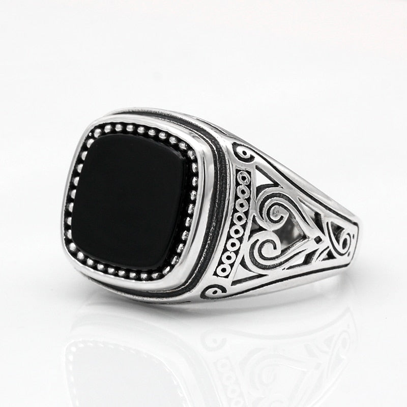 Carved Design Thai Silver Ring