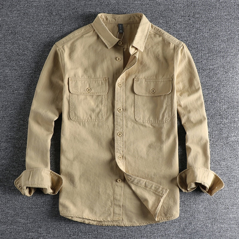 Vintage Retro Cargo Shirt Jacket