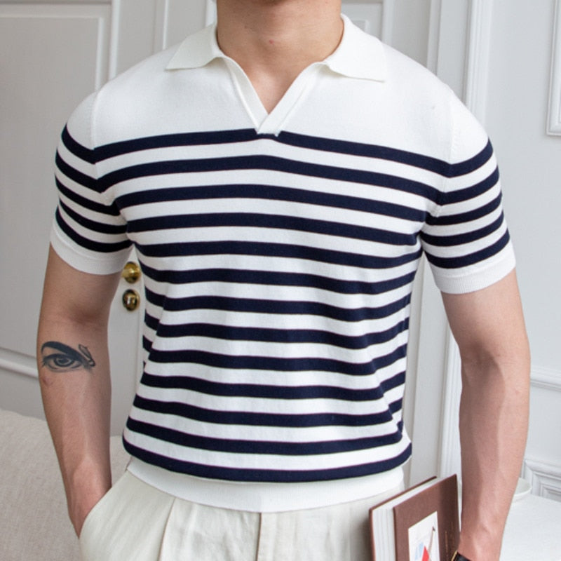 LMS Knit Lapel Polo Shirt