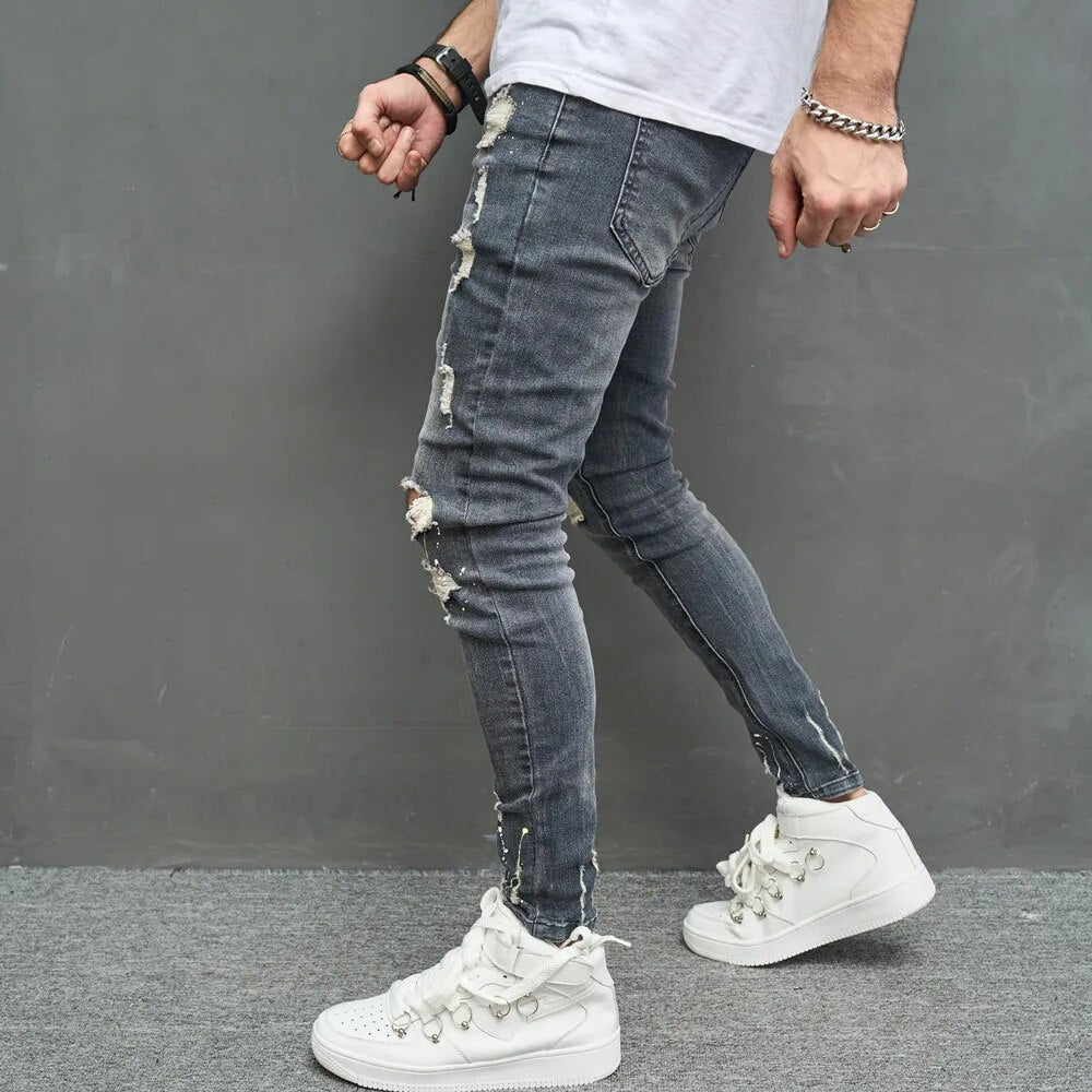 Streetwear Stretch Slim Denim Pants