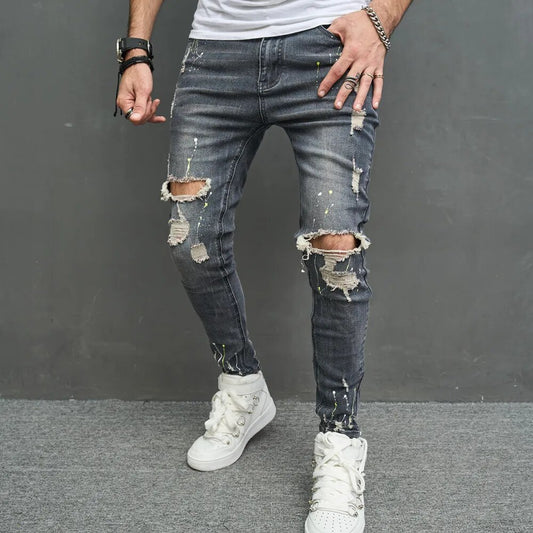 Streetwear Stretch Slim Denim Pants