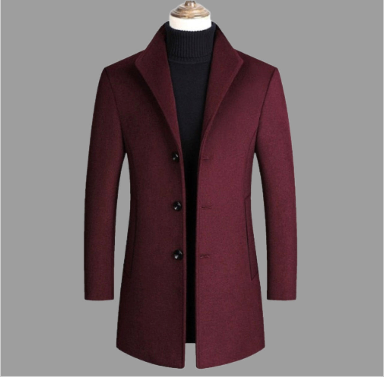 Men Wool Blends Long Coats