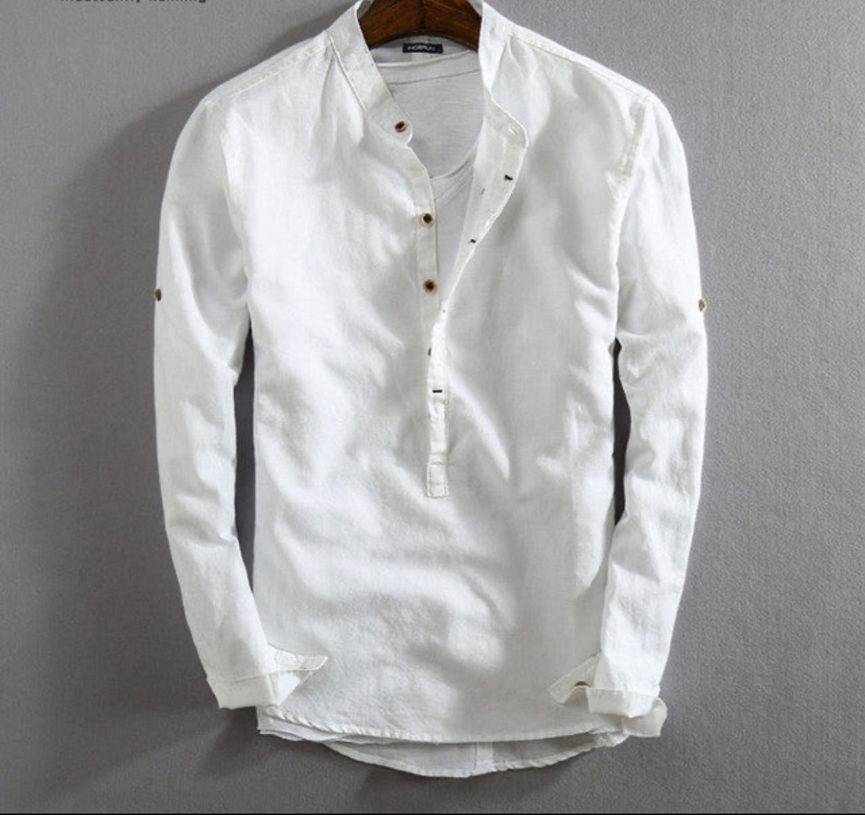 Vintage Linen Stand Collar Shirts