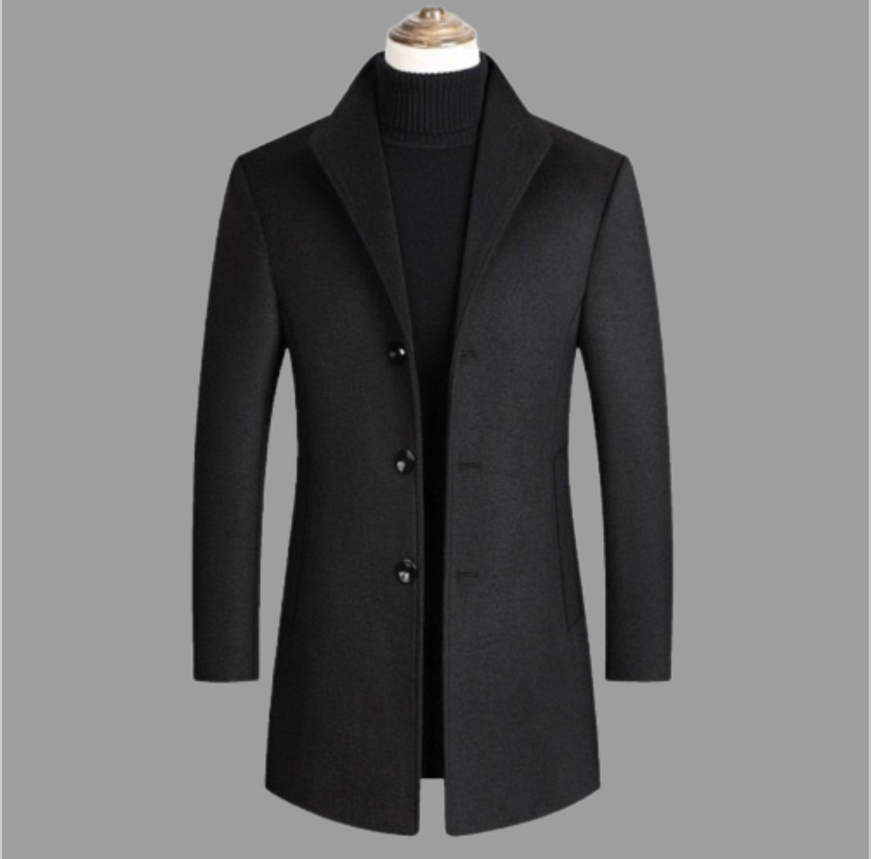 Men Wool Blends Long Coats