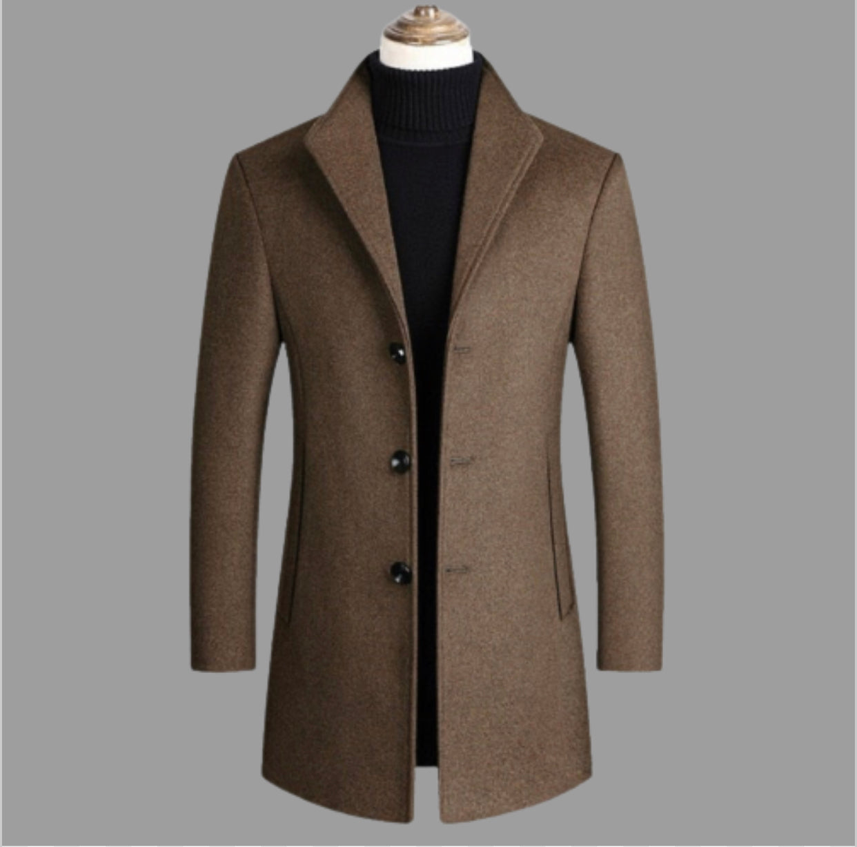 Men Wool Blends Long Coats