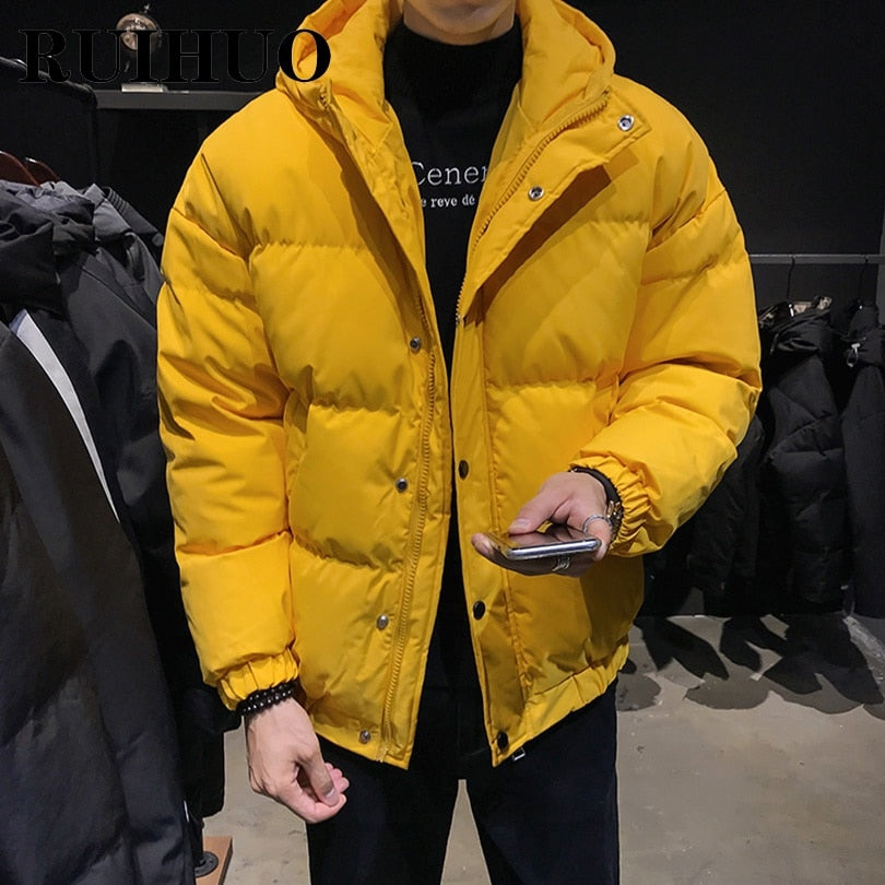 Solid Hooded Puffer Jacket