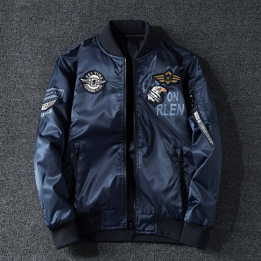 Embroidery Oversized Pilot Jacket