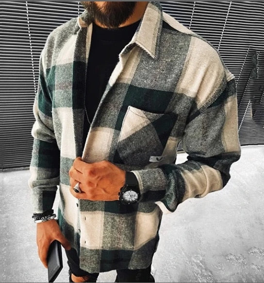 LMS Plaid Casual Flannel Shirts