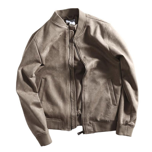 LMS Fashion Suede Leather Baseball Jackets