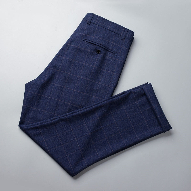 Stylish Plaid Suit Pants