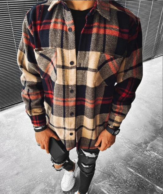 LMS Plaid Casual Flannel Shirts