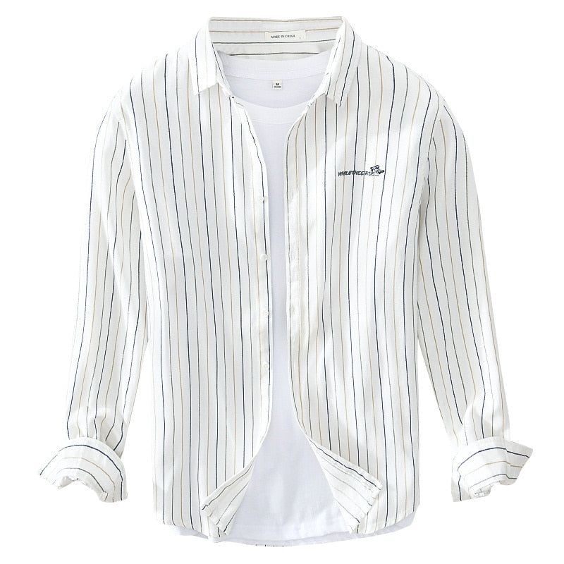 Embroidered stripe Casual Shirts