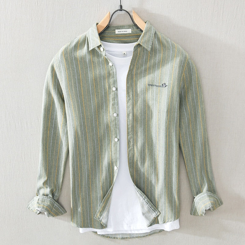 Embroidered stripe Casual Shirts