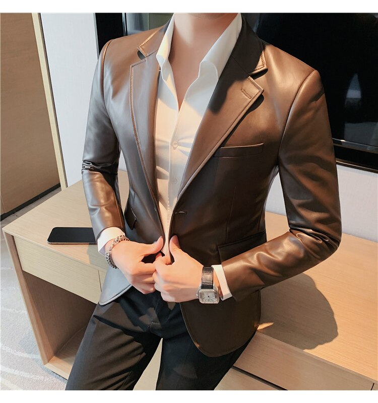 Casual Leather Blazer