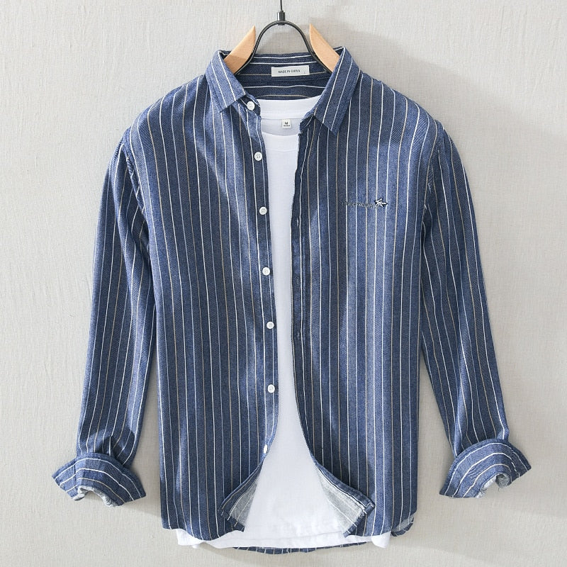 Embroidered stripe Casual Shirts