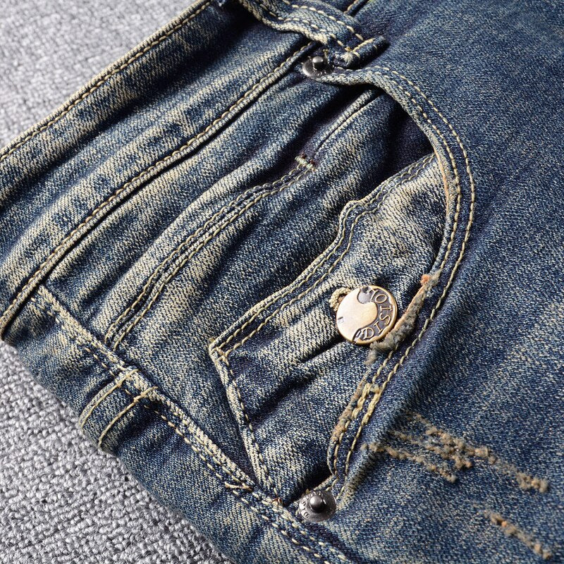 Streetwear Retro Ripped Jeans