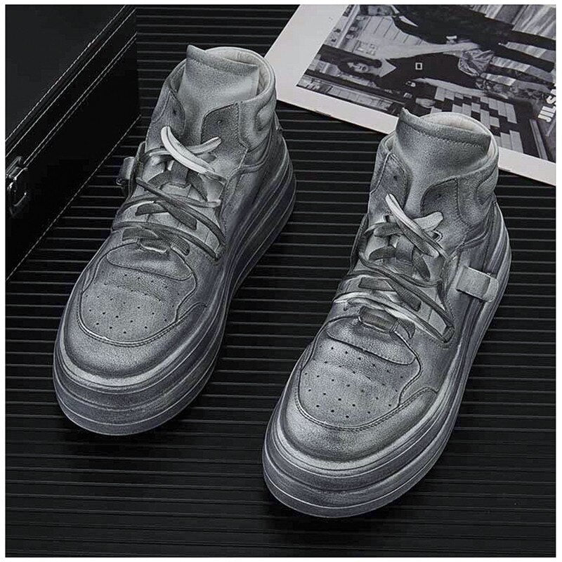 LMS Grey Leather Sneakers
