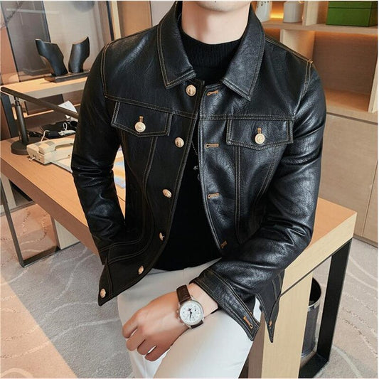 LMS Black Pu Leather Jacket