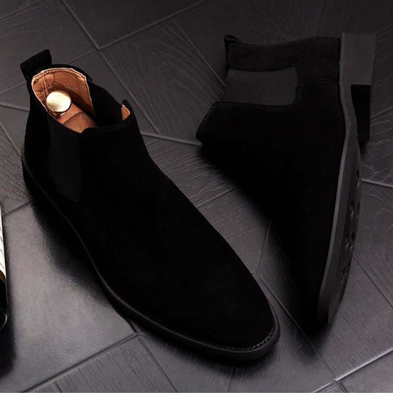 Casual Ankle Slip on Pointed Toe Chelsea Boots