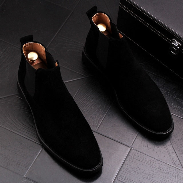Casual Ankle Slip on Pointed Toe Chelsea Boots