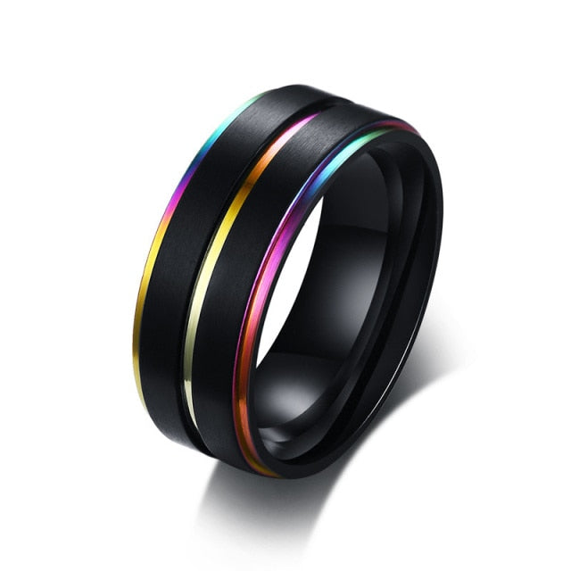 Men's Rainbow Line Classic Ring