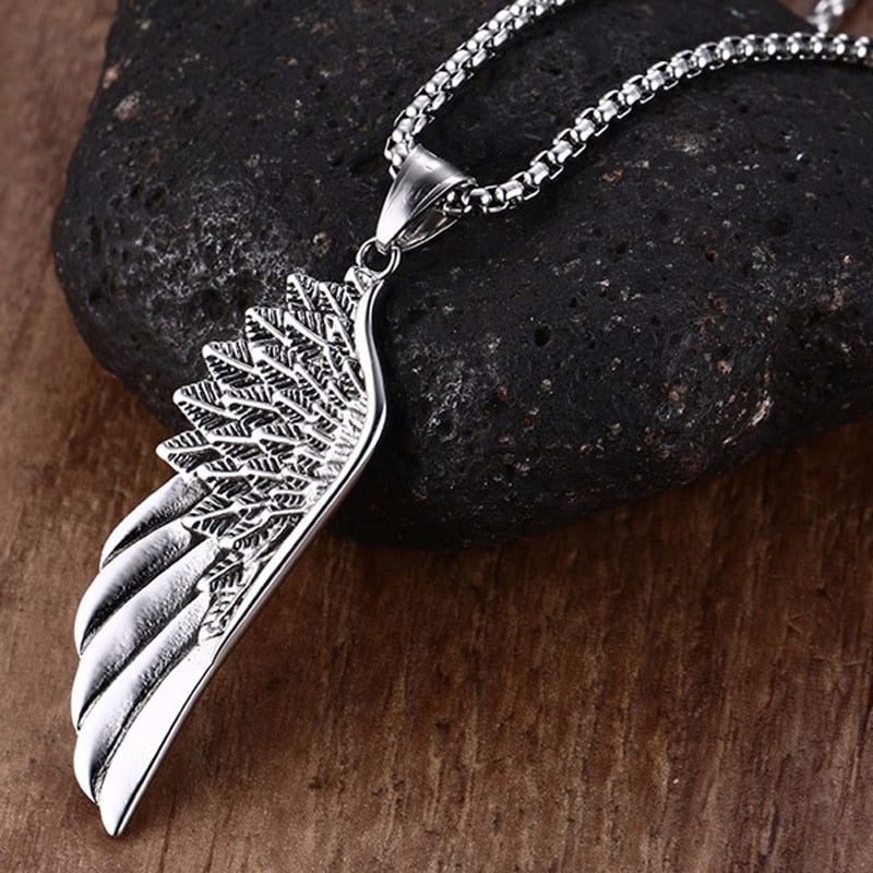 Vintage Angel Wings Pendant Necklace