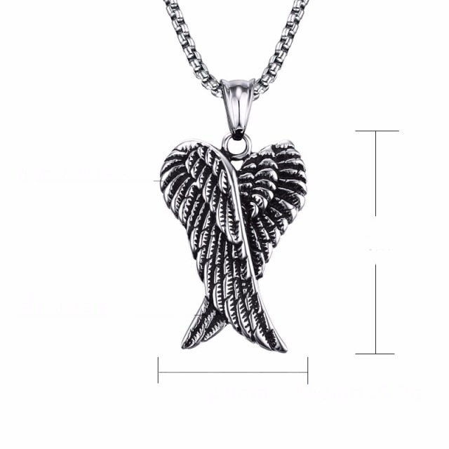 Vintage Angel Wings Pendant Necklace