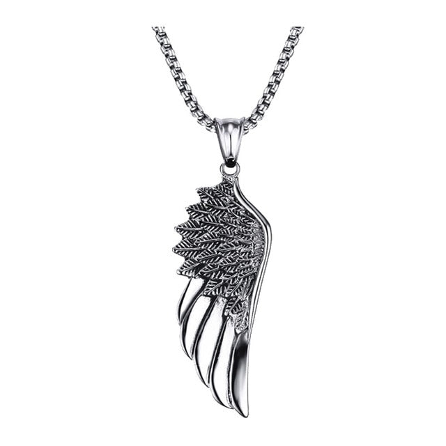 Vintage Angel Wings Pendant Necklace