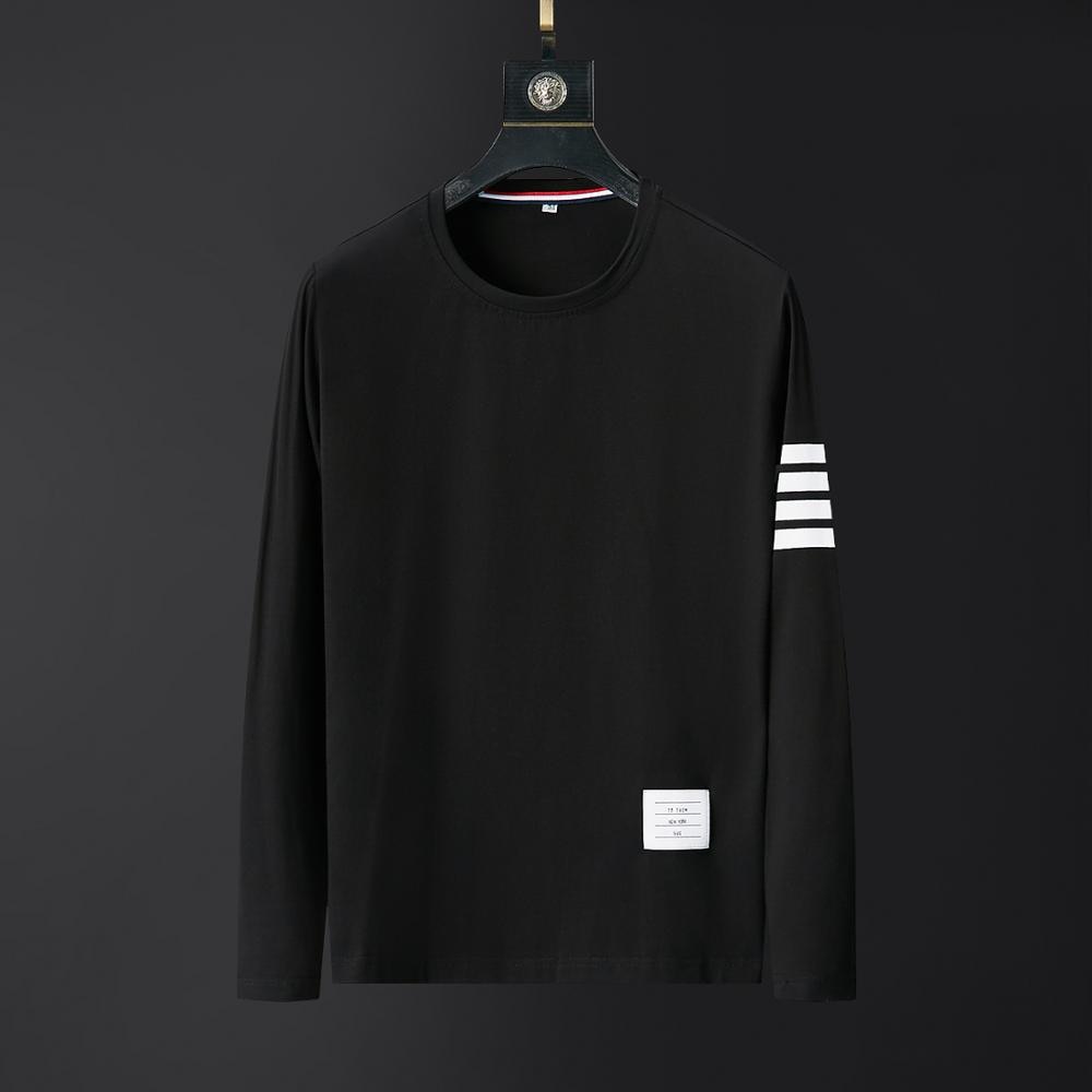 Long Sleeve Style Fashion Black Striped Sweatshirt