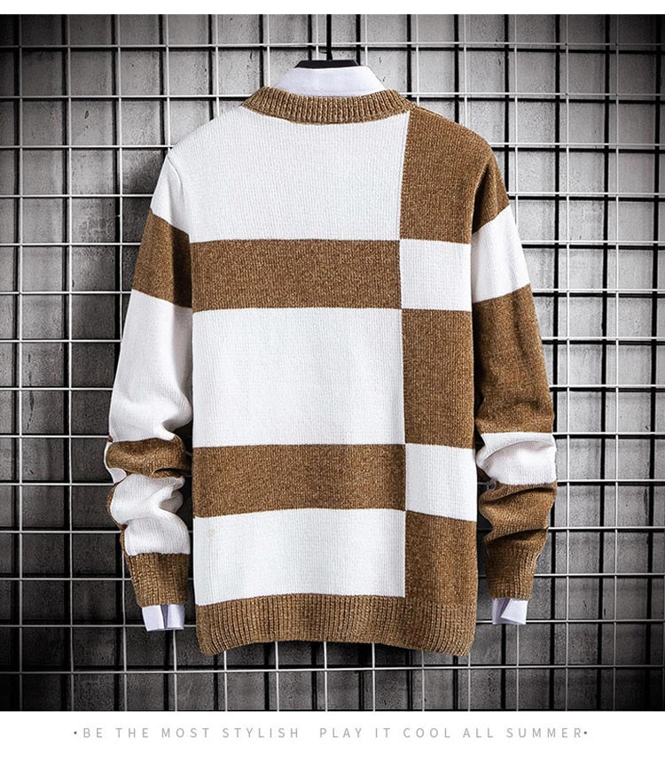 Plaid Round Neck Sweater