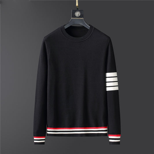 Long Sleeve Knitted Striped Sweatshirt