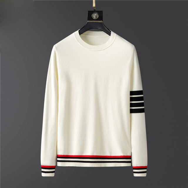Long Sleeve Knitted Striped Sweatshirt