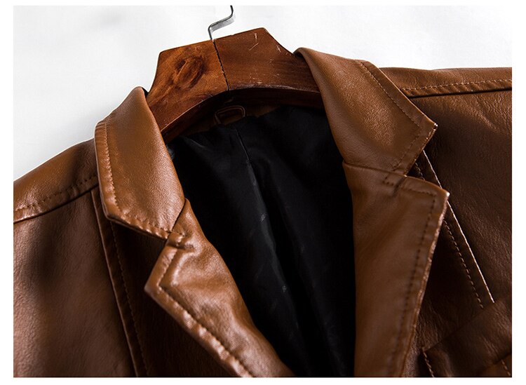 Men Casual Leather Coat