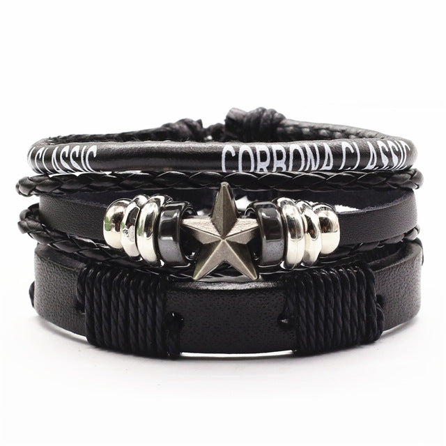 Men Leather Charm Bracelets