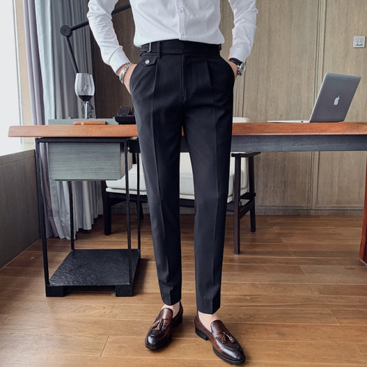 British Style Casual Slim Fit Men Dress Pants