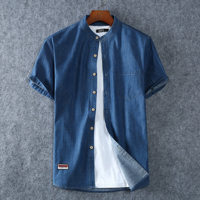 Denim Short Sleeves Casual Shirt