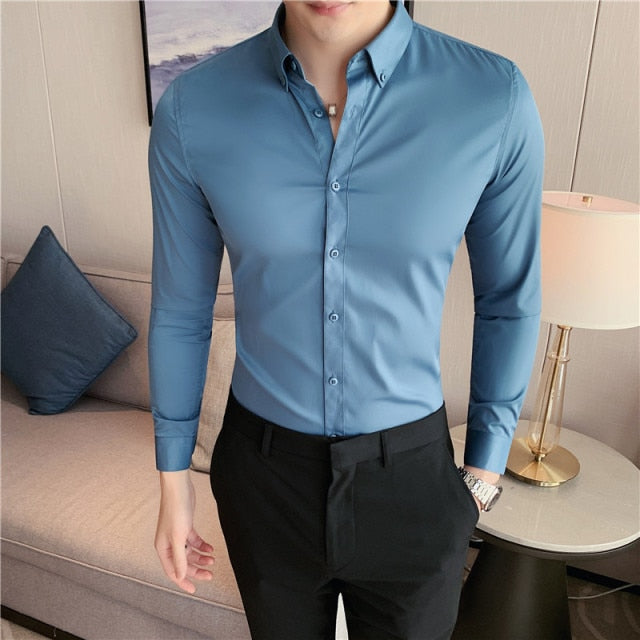 Solid Slim Fit Casual Shirts