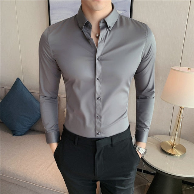 Solid Slim Fit Casual Shirts