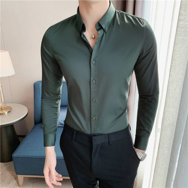 Solid Slim Fit Casual Shirts