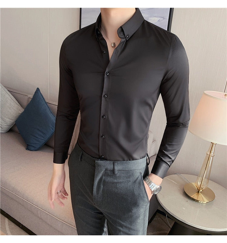 Solid Slim Fit Casual Shirts