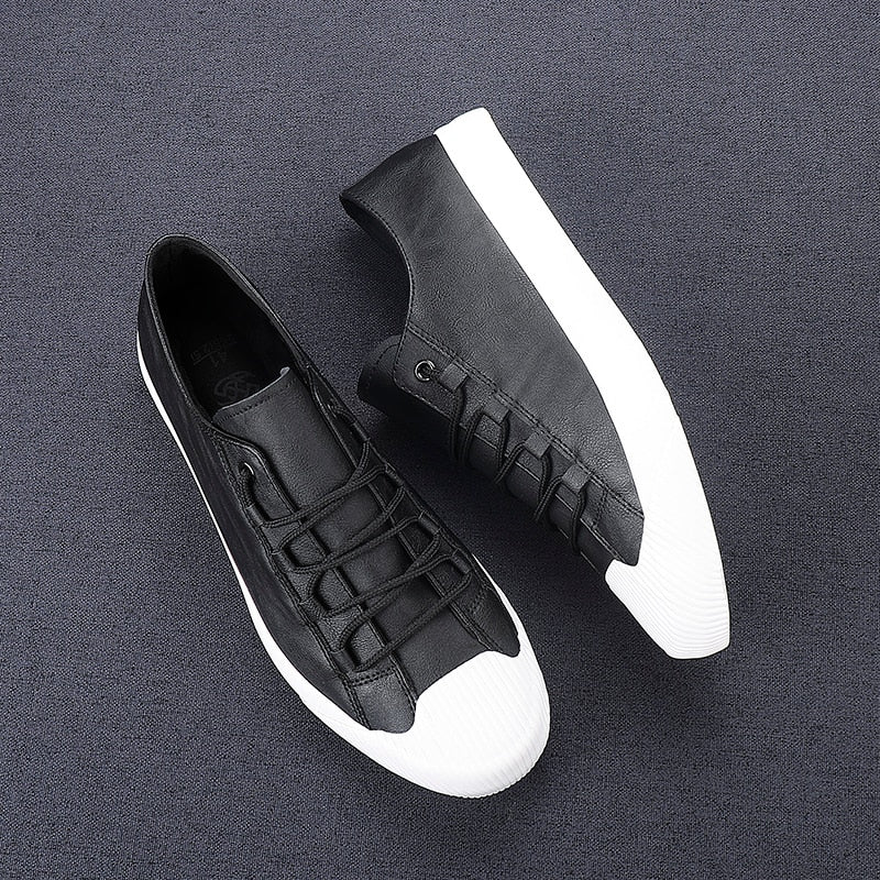 Leather Casual Breathable Lace-up Sneaker