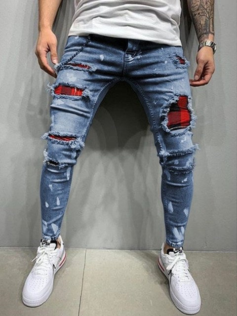 Men's Skinny Ripped Fashion Stretch Jeans