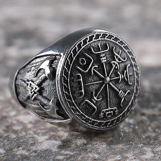 Vintage Viking Pirate Double Axe Ring
