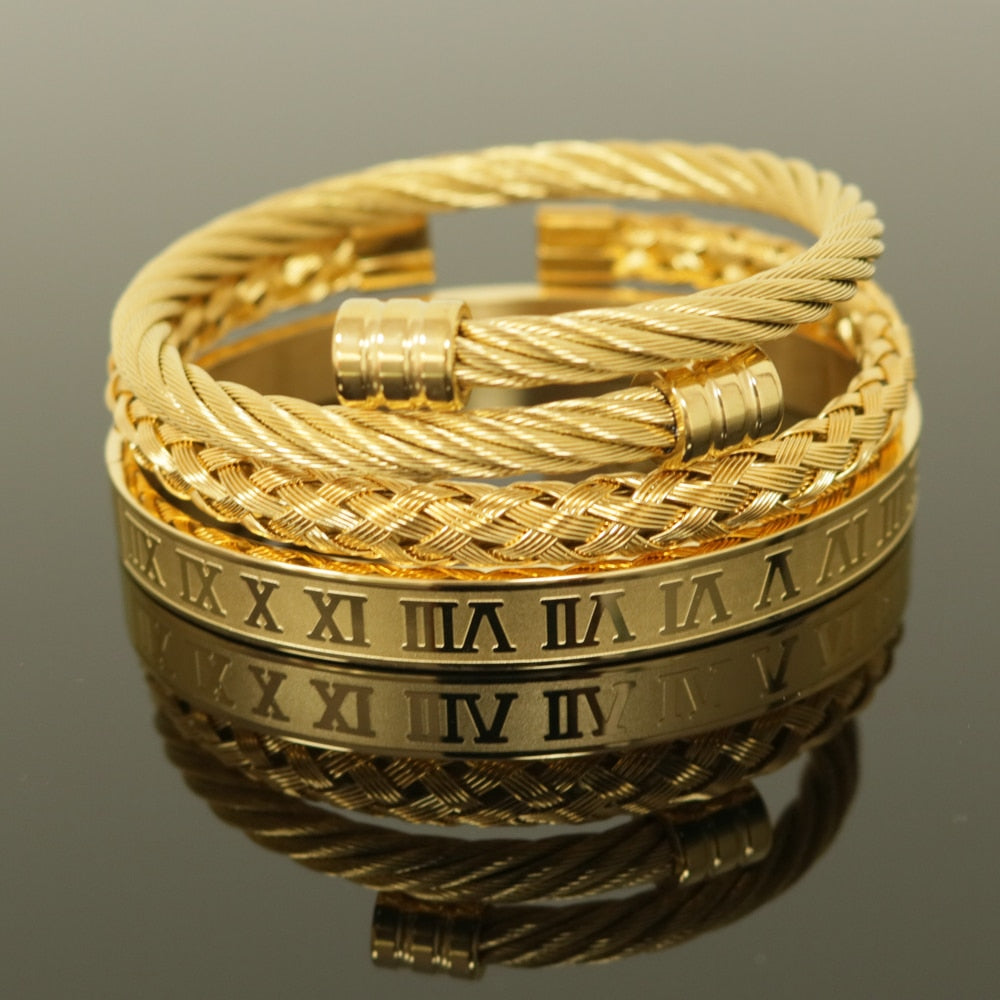 Roman Number Crown Charm Bracelet