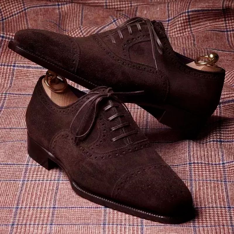 Fashion Classic Brown Faux Suede Brogue Shoes