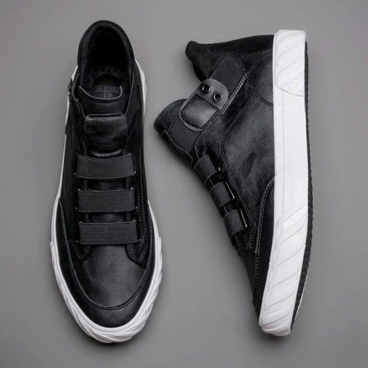 Men's Leather Comfortable British Fashion Sneakers
