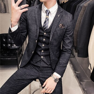 Classic Men Fashion 3 Piece Set Tuxedo Suit