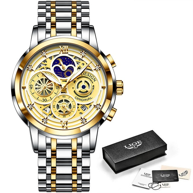 Mens Luxury Moon Phase Wristwatches