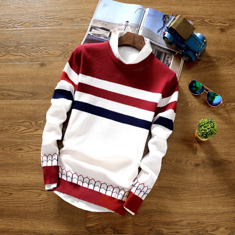 Morality Round Neck Thin Striped Sweater