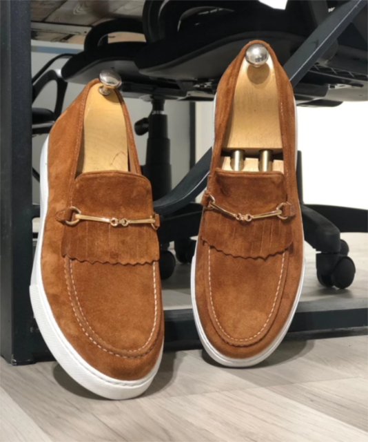 Men Faux Suede Leather Fashion Loafers Shoe